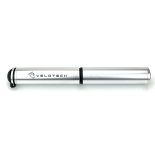 Velotech alumínium teleszkópos minipumpa, minden szeleptípushoz, flexibilis pumpacsővel, ezüst színű kerékpár és kerékpáros felszerelés