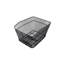 Velotech fém kosár hátulra, 41x32,5x25 cm, sűrű szövésű, fekete kerékpár és kerékpáros felszerelés