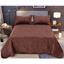 Velvet Sötétbarna ágytakaró szett 3db-os 220x240cm / 54x75cm párna huzat 2db lakástextília