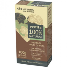  Venita 100% natural gyógynövényes hajfesték 4.34 mogyoró barna 100 g hajfesték, színező