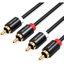 Vention 2x RCA dugaszos és férfi audió kábel 2m fekete fém típus kábel és adapter
