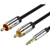 Vention 3,5mm Jack Male to 2x RCA Male Audio Cable 1m Black Metal Type