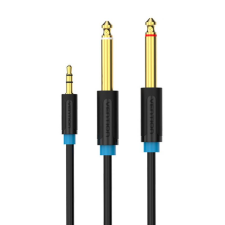 Vention 3,5mm TRS jack - 6,35mm jack kábel 1m fekete (BACBF) (BACBF) kábel és adapter
