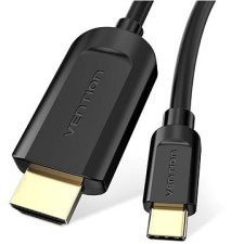 Vention C típusú szellőztetés - 2m fekete kábel - USB kábel és adapter