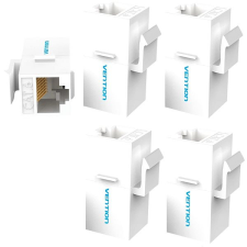 Vention Cat.6 UTP Keystone Jack csatlakozó, 5 darabos fehér kábel és adapter
