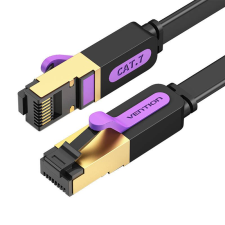 Vention Cat.7 UTP lapos hálózati kábel 1m fekete (ICABF) (ICABF) kábel és adapter