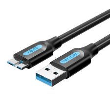 Vention COPBC USB Type-A apa - Micro USB-B apa 3.0 Adat és töltő kábel - Fekete (0.25m) kábel és adapter
