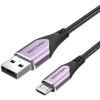 Vention Cotton Braided Micro USB to USB 2.0 Cable Purple 1m Aluminum Alloy Type (COAVF)
