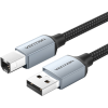 Vention Cotton Braided USB 2.0 A Male to B Male Printer Cable 10M Gray Aluminum Alloy Type (CTTHL)