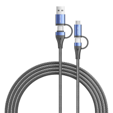 Vention CTLLH USB-A/USB-C apa - USB-C/micro USB apa töltő/adat kábel - Fekete (1m) kábel és adapter