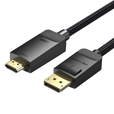 Vention displayport/m - hdmi (4k,szövet,fekete), 5m, kábel kábel és adapter