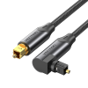  Vention Toslink optikai, (audio,90 fokos, alu,fekete), 1,5m, kábel