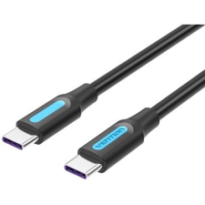 Vention Type-C (USB-C) 2.0 (M) to USB-C (M) 100W / 5A Cable 0.5M Black PVC Type kábel és adapter