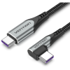 Vention Type-C (USB-C) 2.0 Right Angle to USB-C 0.5M Gray Aluminum Alloy Type (TAKHD)
