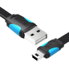Vention USB 2.0 A - 5 tűs Mini lapos kábel 1m fekete (VAS-A14-B100) (VAS-A14-B100)