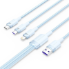 Vention USB 2.0 A Male to 3-in-1 USB-C &amp; Lightning &amp; Micro-B Male 6A Cable 1,5m Blue