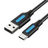 Vention USB 2.0 A - USB-C kábel 3A 2m fekete (COKBH) (COKBH)