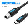 Vention usb-c 2.0 - usb-b 2.0 (2 amper, fekete, nyomtatókábel , printerkábel ), 2m, kábel