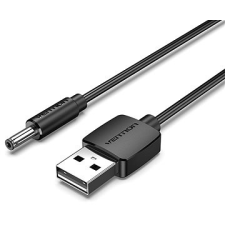 Vention Ventilációs USB – DC 3,5 mm-es töltőkábel fekete, 1,5 m kábel és adapter