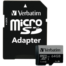 Verbatim 64GB microSDXC Verbatim UHS-I Pro memóriakártya + adapter (47042) (47042) memóriakártya