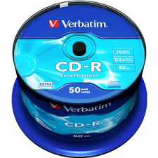 Verbatim CD-R 52x, DataLife Protection, 50 db, hengeres dobozban írható és újraírható média