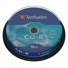 Verbatim CD-R 700 MB, 80min, 52x, hengeren (DataLife) írható és újraírható média