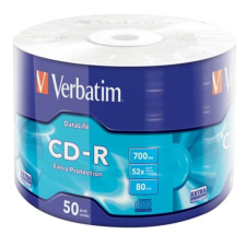 Verbatim CD-R lemez, 700MB, 52x, 50 db, zsugor csomagolás, VERBATIM DataLife (CDV7052Z50DL) írható és újraírható média