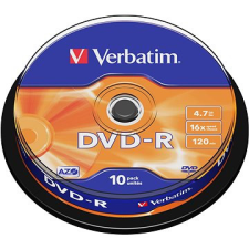 Verbatim DVD-R 16x, 10db cakebox írható és újraírható média