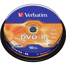 Verbatim DVD-R 16x, 10ks cakebox írható és újraírható média