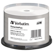 Verbatim DVD-R 16x 50db DataLifePlus, nyomtatható hengeres írható és újraírható média