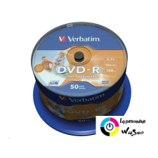 Verbatim DVD-R 4.7GB 16x DVD lemez nyomtatható 50db/henger /43744/43533/ írható és újraírható média