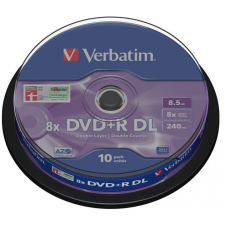 Verbatim DVD+R DL 8x 10db ezüst hengeres írható és újraírható média