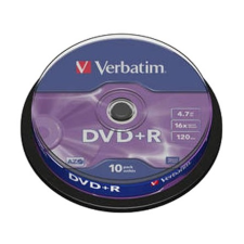 Verbatim DVD+R írható DVD lemez 4,7GB 10db hengeres (43498) - Lemez írható és újraírható média