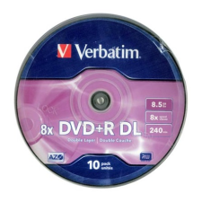 Verbatim DVD+R írható két rétegű DVD lemez 8,5GB 10db hengeres (43666) írható és újraírható média