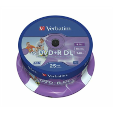 Verbatim DVD+R lemez, kétrétegű, nyomtatható, no-ID, 8,5GB, 8x, 25 db, hengeren, VERBATIM Double Layer (DVDV+8DLB25N) írható és újraírható média