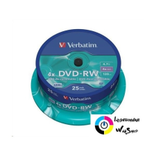 Verbatim DVD-RW 4.7GB 4X DVD lemez 25db/henger /43639/ írható és újraírható média
