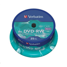 Verbatim DVD-RW 4.7GB 4X DVD lemez 25db/henger  (43639) (43639) írható és újraírható média