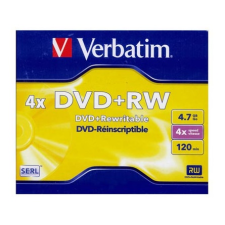 Verbatim DVD+RW újraírható DVD lemez 4,7GB normál tok (43229) írható és újraírható média