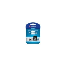 Verbatim Memóriakártya, Micro SD, 64GB, Class 10, adapterrel VERBATIM memóriakártya