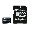 Verbatim Memóriakártya, Micro SD, 64GB, Class 10, adapterrel VERBATIM (MVMS64GHA)