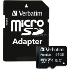 Verbatim MICRO SDXC CARD 64GB INCL ADAPTER R: 90MB/S W: 10MB/S (VERBATIM_44084) memóriakártya