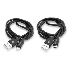 Verbatim MicroUSB - USB-A adat- és töltőkábel 100cm fekete, 2db (48874) kábel és adapter