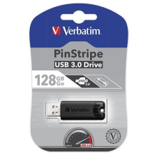 Verbatim Pendrive, 128GB, USB 3.0, VERBATIM "Pinstripe", fekete pendrive