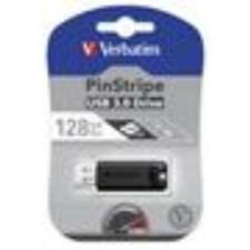Verbatim Pendrive, 128GB, USB 3.2, VERBATIM "Pinstripe", fekete pendrive