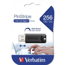 Verbatim Pendrive, 256GB, USB 3.2, VERBATIM "Pinstripe", fekete pendrive