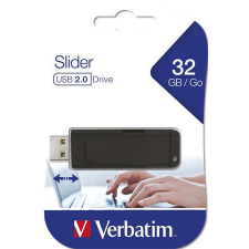 Verbatim Pendrive, 32GB, USB 2.0, VERBATIM &quot;Slider&quot;, fekete pendrive