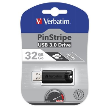 Verbatim Pendrive, 32GB, USB 3.0, VERBATIM "Pinstripe", fekete pendrive