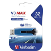 Verbatim Pendrive, 32GB, USB 3.2, 175/80 MB/s, VERBATIM "V3 MAX", kék-fekete