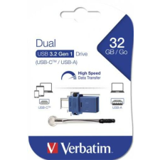 Verbatim Pendrive, 32GB, USB 3.2+USB-C adapter, VERBATIM "Dual" pendrive