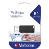 Verbatim Pendrive, 64GB, USB 2.0, 10/4MB/sec, VERBATIM "PinStripe", fekete